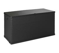 Storage Box 420L Anthracite Rattan-effect PP 120x56x63 cm Lockable Patio Outdoor