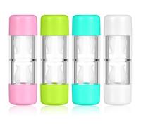 Storage Box 4PCS Mini Travel RGP Hard Case Protective Box Cosmetic Container Holder (Pink White Blue and Green)