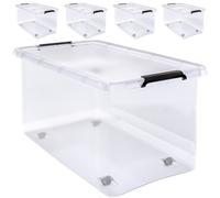Storage Box 4Pcs Set with Lid Clear 60x40x35cm 60L