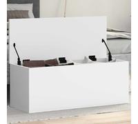Storage Box 90x35x35cm White Engineered Wood Minimalist Modern Bench Chest Large