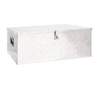 Storage Box Aluminium Silver 100x55x37 cm Lockable Lightweight Durable Rustproof