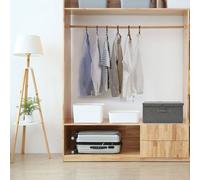 Storage Box Anthracite 50x30x25 cm Foldable Fabric 100% Polyester 2-Compartment