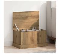 Storage Box Artisan Oak Engineered Wood Matte 50x30x28cm Rectangular Trunk w Lid