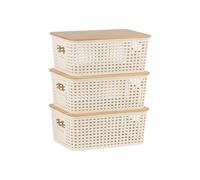 Storage box Bathroom organiser Bamboo box Children's room basket set