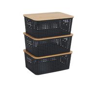 Storage box Bathroom organiser Bamboo box Children's room basket set