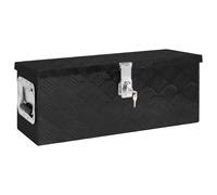 Storage Box Black Aluminium & Stainless Steel 60x23.5x23cm Lockable Toolbox Set