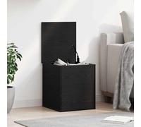 Storage Box Black Oak 40x42x46 cm Engineered Wood Modern Rectangular Chest Slim