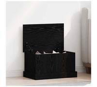 Storage Box Black Oak 50x30x28cm Engineered Wood Matte Rectangular Indoor Trunk