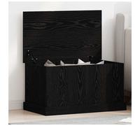 Storage Box Black Oak 70x40x28 cm Engineered Wood Matte Indoor Large Trunk