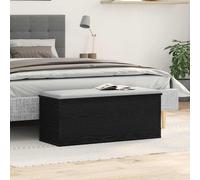 vidaXL black oak storage box - 90x35x35 cm trunk - engineered wood indoor chest