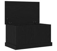 Storage Box, Black Oak Look, 70 x 40 x 38 cm, Wood Material with Lid and Seat, Storage Box for Living Room, Bedroom, Hallway, Space-saving Storage