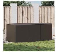 Storage Box Brown 180x90x70cm Poly Rattan w/ Powder-Coated Steel Frame Gas-lift