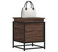 Storage Box Brown Oak 40x40x51.5cm Engineered Wood & Metal Frame with Lid & Hook