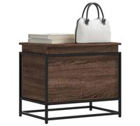 Storage Box Brown Oak 60x40x51.5cm Engineered Wood & Metal Frame with Lid & Wall