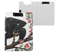 Storage Box Chimpanzee On Berry Tree A4 Storage Box Padfolio Double Clips School Pen Holder Clip Board With Cover