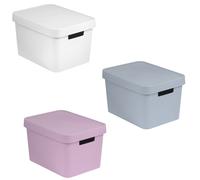Storage Box Container Lidded Basket Handles 5 Sizes Home Wardrobe Bedroom Toys