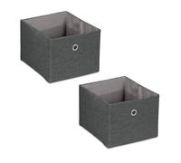 Storage box Fabric Container Rectangular Bin 8 Litres Grey Storage Basket