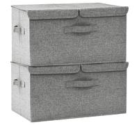 vidaXL Storage Boxes 2 pcs Fabric 50x30x25 cm Cream