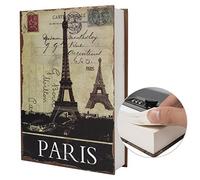 Storage box for books with moving, made of real paper, safe for dictionary, with combination lock/key, hidden book (key, Paris)
