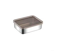Storage Box For Fridge, Stainless Steel Heat-resistant With Tightly Sealed Lid Deli Meat, Pasta, Cheese Food Storage Containers(13x10x4cm)