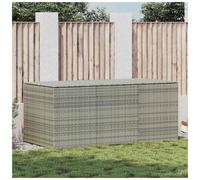 Storage Box Grey 180x90x70cm PE Rattan Steel Frame Gas Lift Zipped Liner Durable