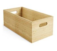 Storage box L made of 100% FSC-certified bamboo, stackable & durable - organiser box for orderliness in the kitchen, office, kids' room, home, plastic-free & eco-friendly wooden box KD Essentials