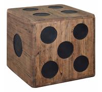 vidaXL Storage Box Mindi Wood 40x40x40cm Dice Design Coffee Side Table Chest