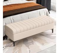 storage box,Modern Minimalist Upholstered Shoe Bench with Rich Boucle Fabric - Small Entryway Bench for Changing Shoes, Sitting, or End of Bed - Off White Living Room Sof