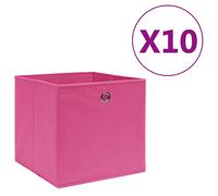 Storage Box Non-Woven Fabric Pink 28x28x28 cm 10 pcs Foldable with Metal Eyelet