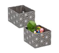 Storage Box Organising Basket Fabric Set Shelf Toys Container Grey 16x20x25cm