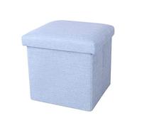 storage box,Ottomans Foot Stool Shoe Change Stool Storage Stool Square Footstool Linen Foot Stools Ottomans for The Bedroom Ottomans for Living Room, Sky Blue -30x30x30cm
