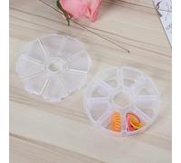 Storage Box, Plastic Round 8 Grids Desktop Storage Box Travel Cosmetic Jewelry Organizer for Toring Earrings Rings Beads