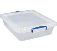 Really Useful Products 10.5 Litre Box, Nestable Clear, Transparent Clear, Pack of 3 in Card