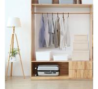 Storage Box Set 3pcs Cream Fabric 100% Polyester 45x34x25 40x30x22 35x26x19cm.