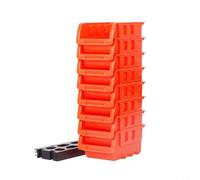 Storage Box Set 8PCS for Workshop and Garage Organization with Nesting Stacking and Wall Mount Compatibility