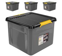 Storage box set of 4 grey/anthracite 39x39x26cm stackable