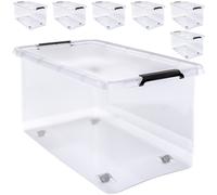 Storage box set of 6 transparent 60x40x35cm 60L
