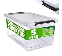 Storage box set of 8 transparent 295x20x12cm 5L stackable