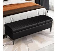 storage box,Shoe Bench with Upholstered Seat and Storage, Modern Minimalist Entryway Bench for Changing Shoes, End of Bed Bench with Rich Boucle Fabric, Small Black Livin