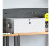 Storage box silver 80x39x30cm aluminium & stainless steel lockable trailer case