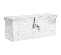 Storage Box Silver Aluminium & Stainless Steel 50x15x20.5 cm Compact Lockable XL