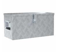 Storage Box Silver Aluminium Stainless Steel 61.5x26.5x30cm Heavy-Duty Lockable