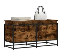 Storage Box Smoked Oak 100x40x51.5cm Engineered Wood & Metal for Living Room Lrg