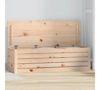 Storage Box Solid Pine Wood Natural 109x36.5x33cm Hinged Door Indoor Slim Modern
