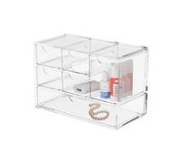 Storage Box - Transparent Desk Organizer, Cosmetic Container | Acrylic Under Classroom Paper Cabinet Projects Art Workshops Arrangement Makeup Counter Organization Display