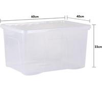 Storage Box Wham Crystal 60 Litre & Lid Clear,3 Pack, 60 X 40 X 33 Cm