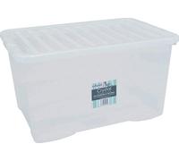 Storage Box Wham Crystal 60 Litre & Lid Clear, 5 Pack, 60 X 40 X 33 Cm