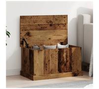 Storage Box White 70x40x38 cm Engineered Wood Chest with Lid Rustic Look Large