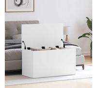 Storage Box White 84x42x46cm Engineered Wood Minimalist Rectangular StorageBox.