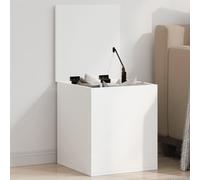 Storage Box White Engineered Wood 40x42x46 cm Modern Minimalist Chest - Compact